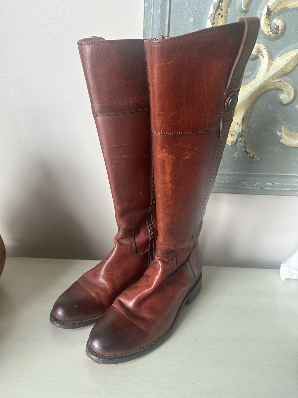 Frye Jayden button tall leather women’s boots 8